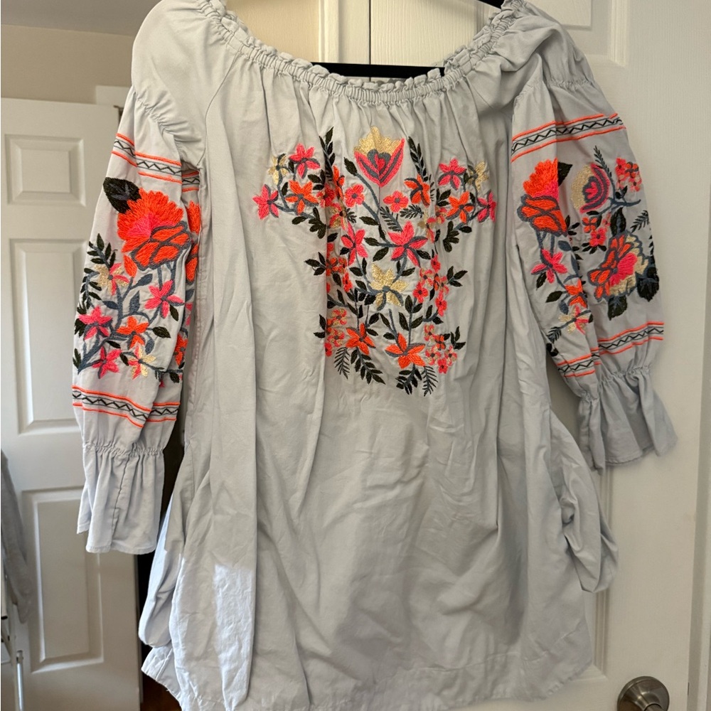 FREE PEOPLE Fleur Du Jour Embroidered Dress